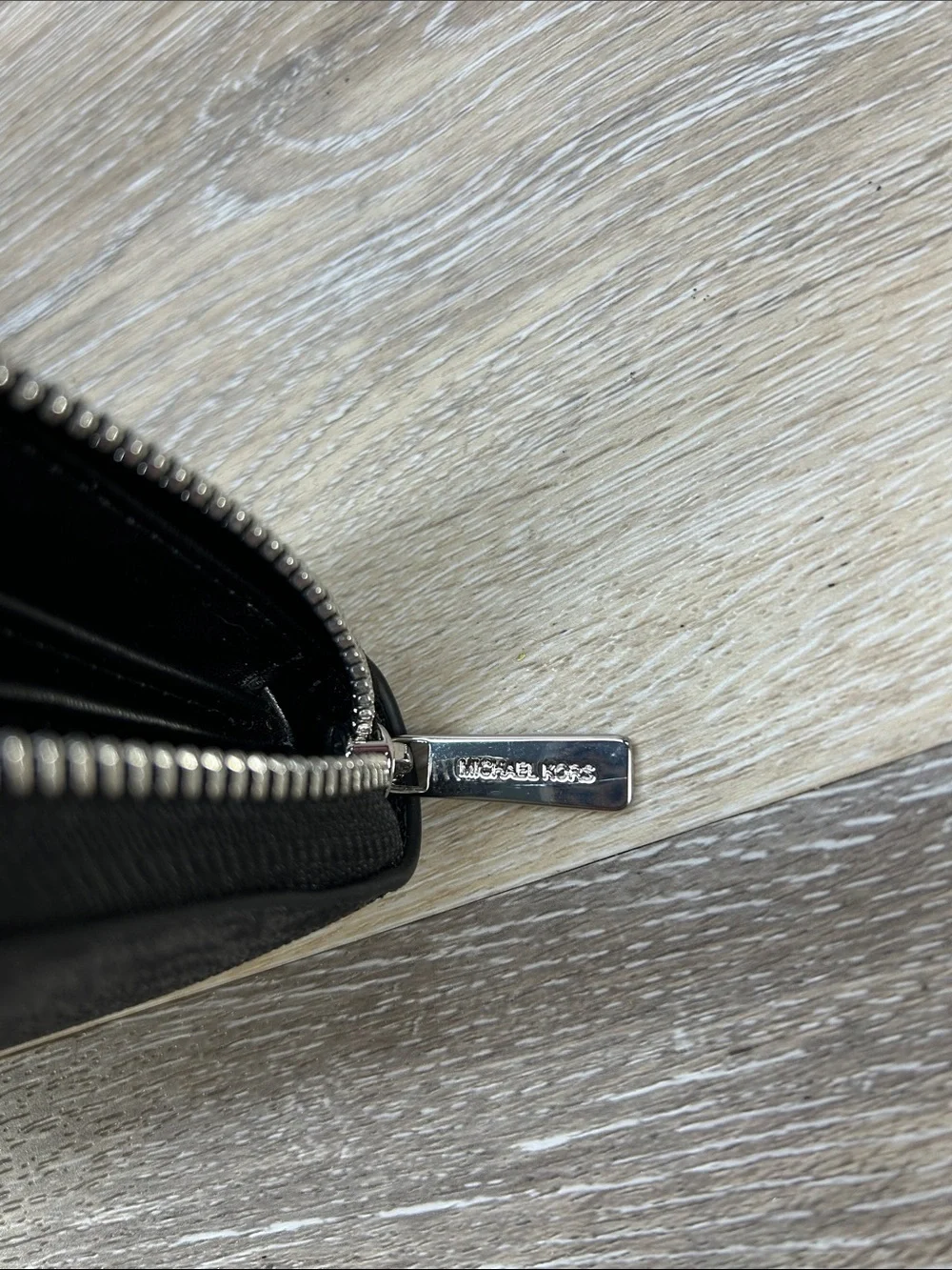 NWOT Michael Kors Black Logo Zip-Around Wristlet Wallet
